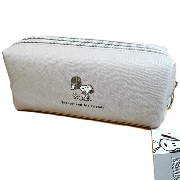 SNOOPY スヌーピー 左右2か所に収納 ツインファスナーペンケース 