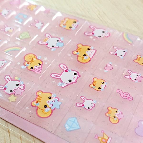 ブロックシール カットピースシール フワフワらびちゃん/ピンク 127444