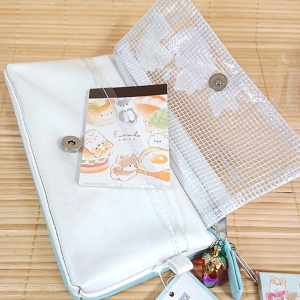 ふわんこ 文具セット ペンケース+鉛筆消しゴム メモ 8点（いやいや