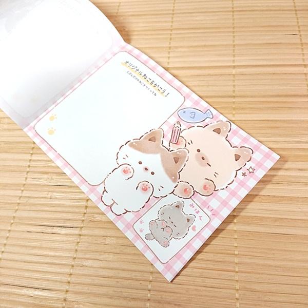 あそべるメモ A6サイズ メモ帳 4柄入り（あそぼうねこ）メモパット