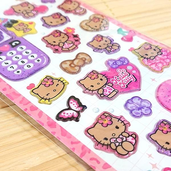 ハローキティ/レオパードモード シール 平成はっぴーフォン ステッカー