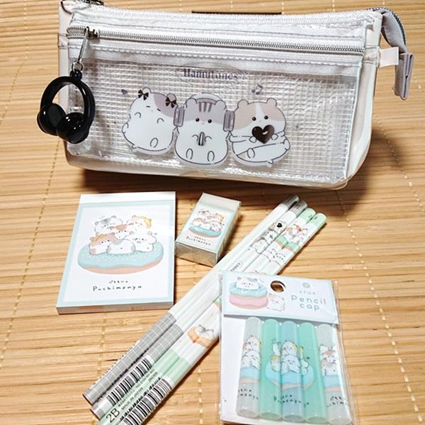 はむコレ 文具セット ペンケース+鉛筆消しゴム（ハムトーンズ）8点