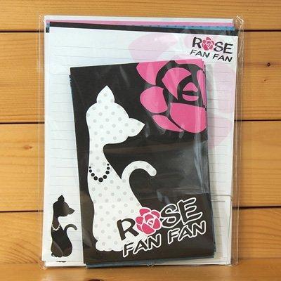 ローズファンファン レターセット(クロネコ) 18719/お手紙セット