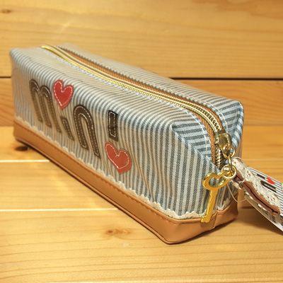 min!鍵型チャーム付きペンケース（ブラック） : 雑貨のぱんぷきん