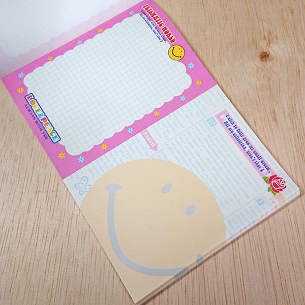 スマイリー A6サイズ メモ帳 4柄入り（クローバー バラ）メモパット