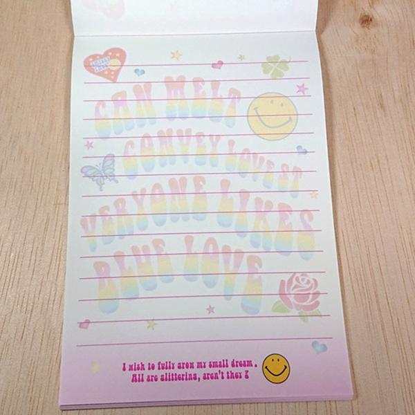 スマイリー A6サイズ メモ帳 4柄入り（クローバー バラ