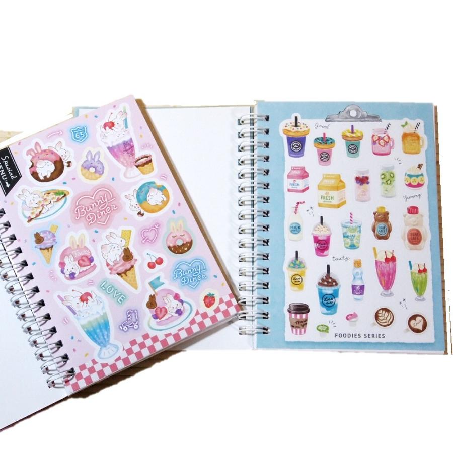 A6サイズ 可愛いシール帳 2冊セット バニーディナー フーディ ドリンク 4 貼ってはがせる 4 雑貨のぱんぷきん 通販 Yahoo ショッピング