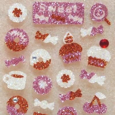 キラカワ グリッターシール ラメ（スイーツ）ラインストーン付き/70125  