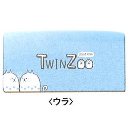 Twin Zoo アニマル柄ペンケース（ねこ/水色）75362/52 : 雑貨の