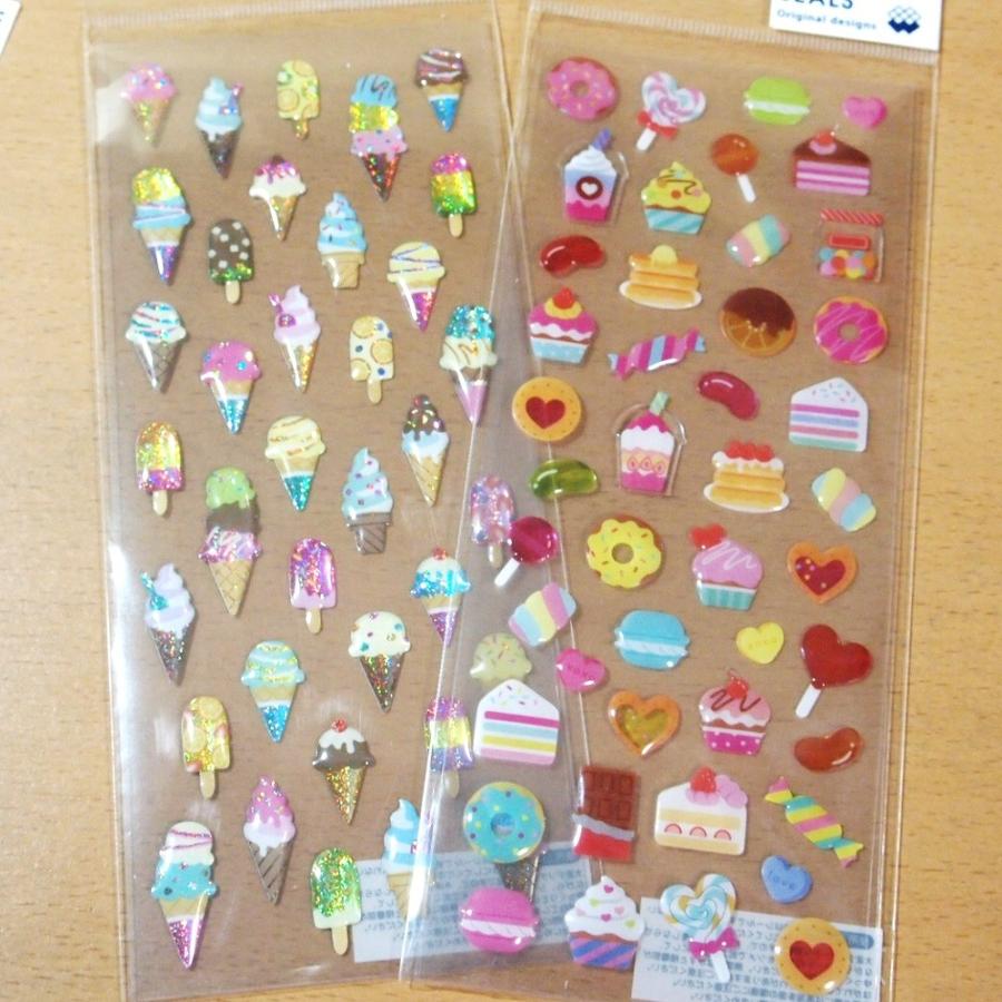 ぷっくりドロップシール8点セット 79127-34/スイーツ アイス 汽車