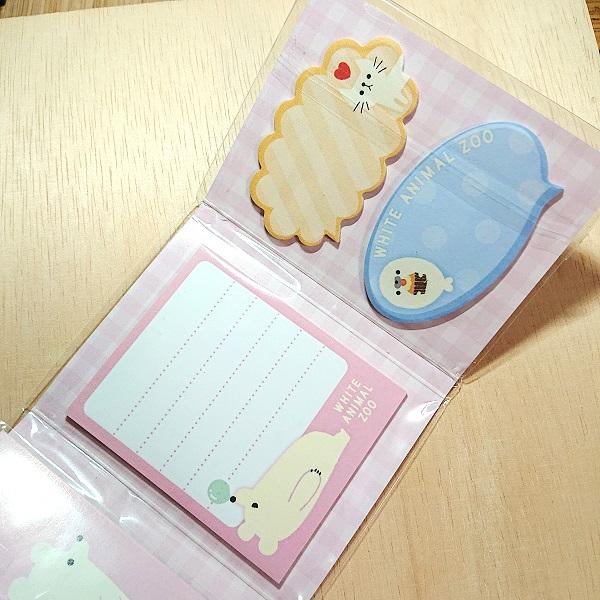 ブック型折りたたみふせんメモ（アニマルzoo ブルー）80595/コンパクト