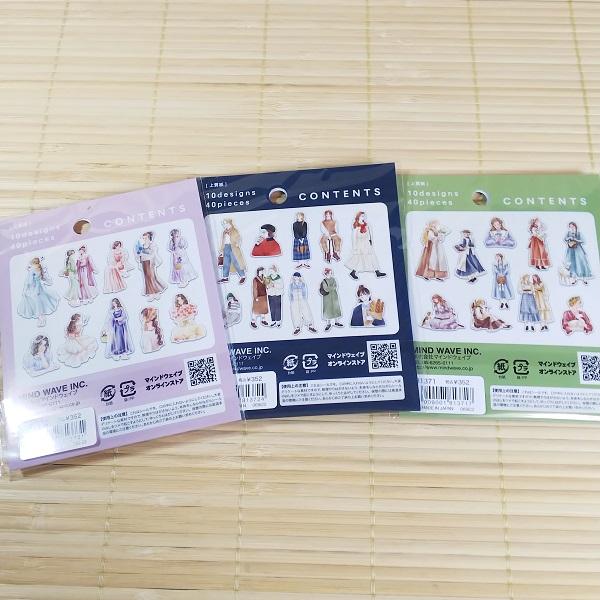 お洒落な女の子のピースが集まった Ami ステッカー 3点セット/81371s