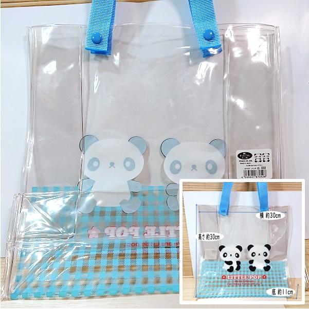 BABYL ビニール　バック プールバッグ（ぱんだ_チェック）透明 ビニールバッグ 87052/可愛い