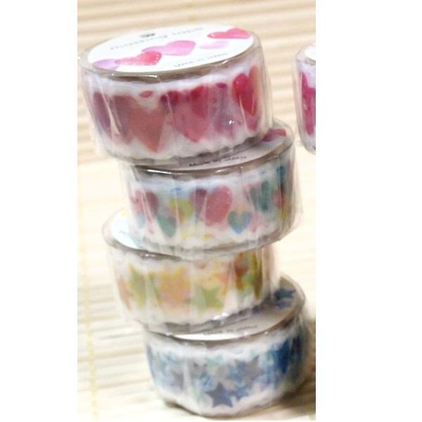 水彩タッチ マスキングテープ 4巻セット（ハート＆スター）94115-8