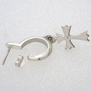 片耳 シルバー925 ピアス クロス ピンキャッチ式 半ループ 18G10