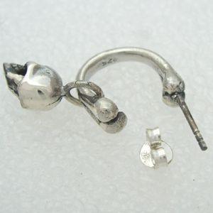 片耳 シルバー925 吊り下げタイプ（ドクロ） ピン型 キャッチ式ピアス