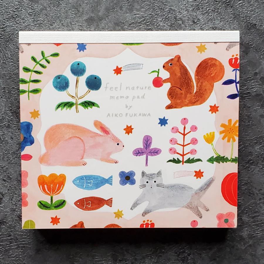 AikoFukawa布川愛子 メモ帳 ブロックメモ feel nature ピンク : 文具