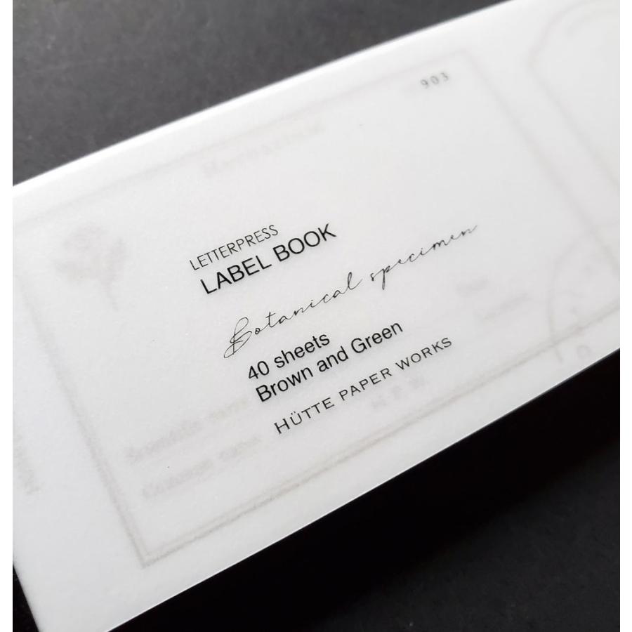 Hutte paper works 活版印刷のラベルブックメモ 植物標本ラベル : 文具