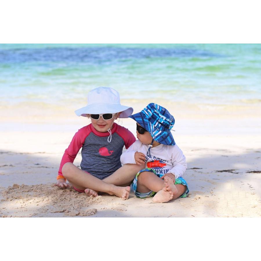 赤ちゃん用速乾性 50 Upf 日光予防帽子 サイズの調整可能 チン ストラップ付き S 0 9ヶ月 ネイビー Supersport Tn