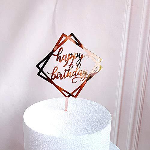 ケーキトッパー 6枚セット ピンクゴールド おしゃれ かわいい Happy ケーキ 誕生日 飾り パーティー 18 Off デコレーション Birthday