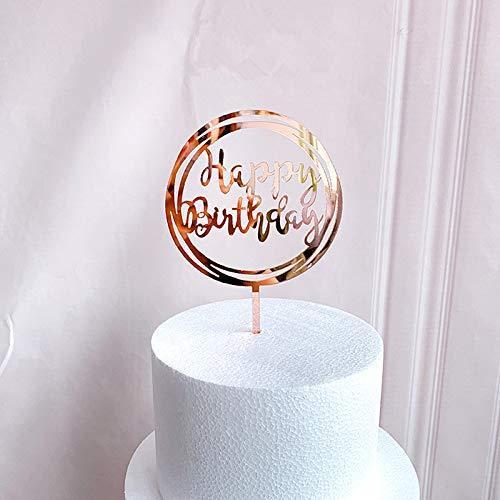 ケーキトッパー 6枚セット ピンクゴールド おしゃれ かわいい Happy ケーキ 誕生日 飾り パーティー 18 Off デコレーション Birthday