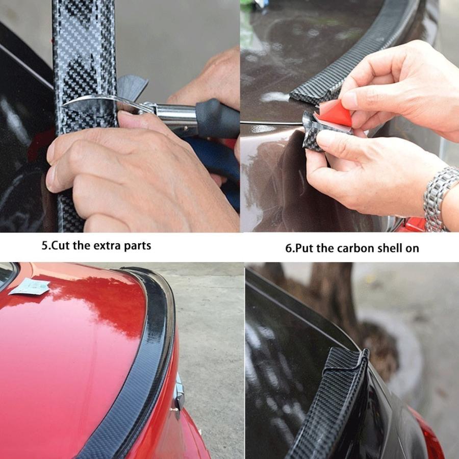 車リアウイングリップスポイラーカーボンソフトゴム Diy 修理外装車テールトランク屋根トリムキット It 雑貨ファクトリー 通販 Yahoo ショッピング