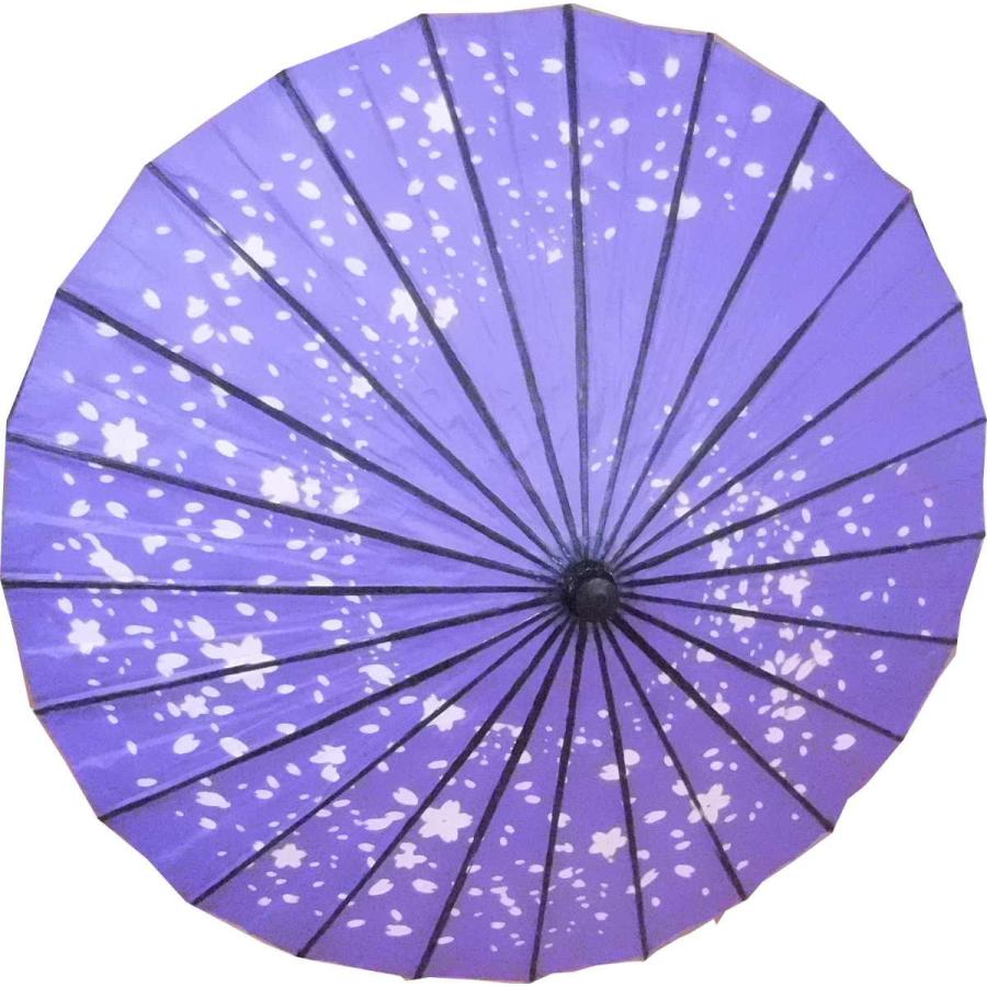 舞踊傘　踊り傘　紫桜花渦巻　蛇の目傘　和傘　番傘　紙張り　｜zakkahausu
