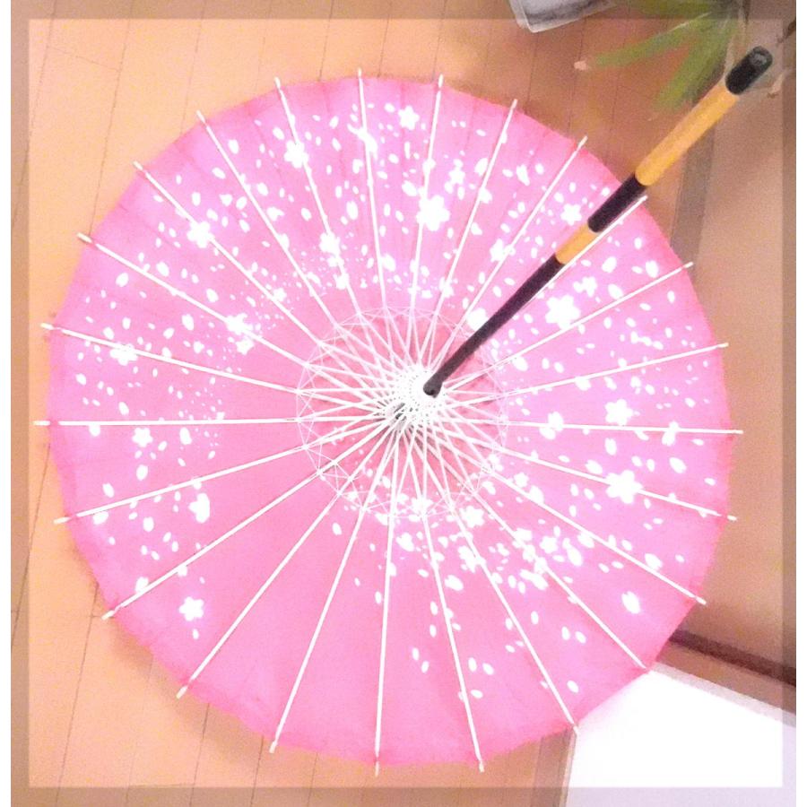 踊り傘 赤桜花渦巻 蛇の目傘 和傘 番傘 紙張り 赤紫2本セット 送料