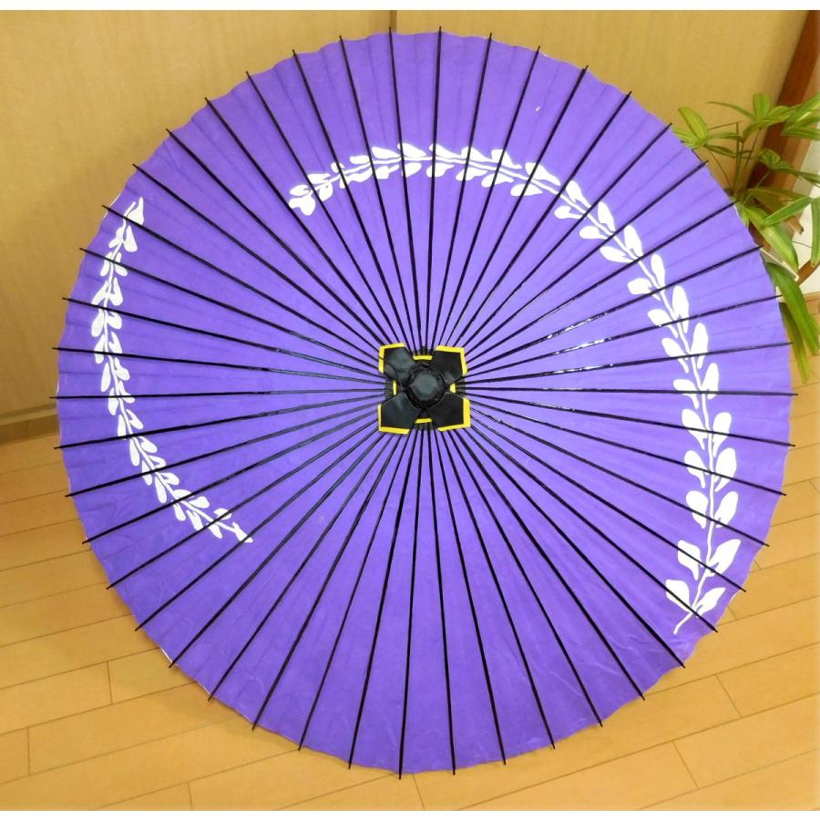 蛇の目傘 和傘 番傘 舞踊り傘 紙張り 藤花 紫色 父の日 : 雑貨