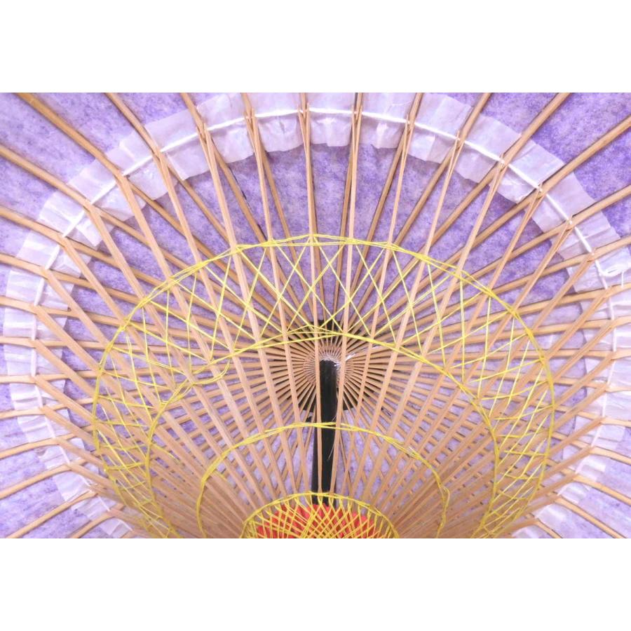 蛇の目傘 和傘 番傘 舞踊り傘 紙張り 藤花 紫色 父の日 : 雑貨