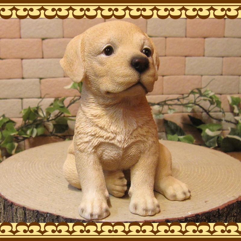 良好品 置物 動物 可愛い 犬の置物 ラブラドールレトリバー ラブラ お座りタイプ リアル 子いぬのフィギュア ドッグ オブジェ ガーデニング ベランダ Supplystudies Com