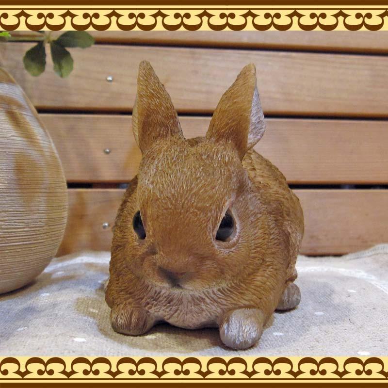 リアルなウサギの置物　子うさぎのフィギア　ふせ　オブジェ　ガーデニング　玄関先　陶器｜zakkakirara｜02