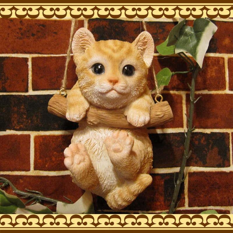 置物 動物 可愛い 猫の置物 リアル ブランコキャット Aタイプ