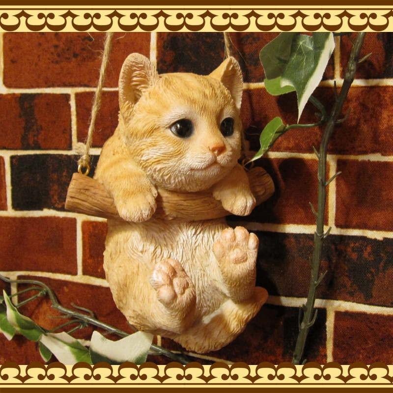 置物 動物 可愛い 猫の置物 リアル ブランコキャット Aタイプ