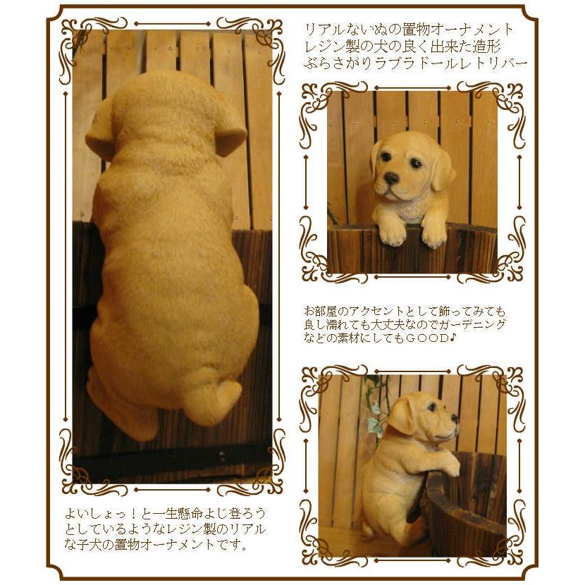 送料無料キャンペーン 置物 動物 可愛い 犬の置物 ラブラドールレトリバー リアル ぶらさがりドッグ ラブラ 子いぬのフィギュア イヌ オブジェ ガーデニング ベランダ Supplystudies Com