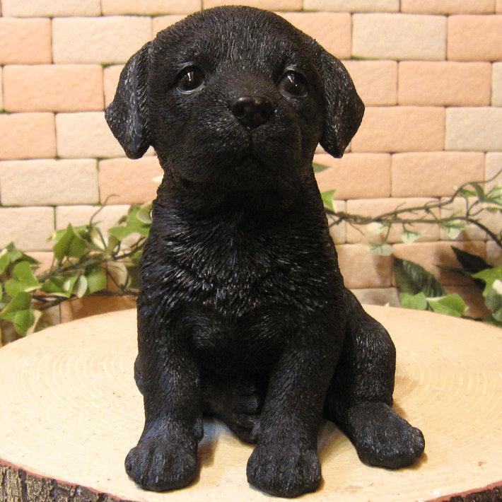 置物 動物 可愛い 犬の置物 ラブラドールレトリバー 黒 リアル ラブラ