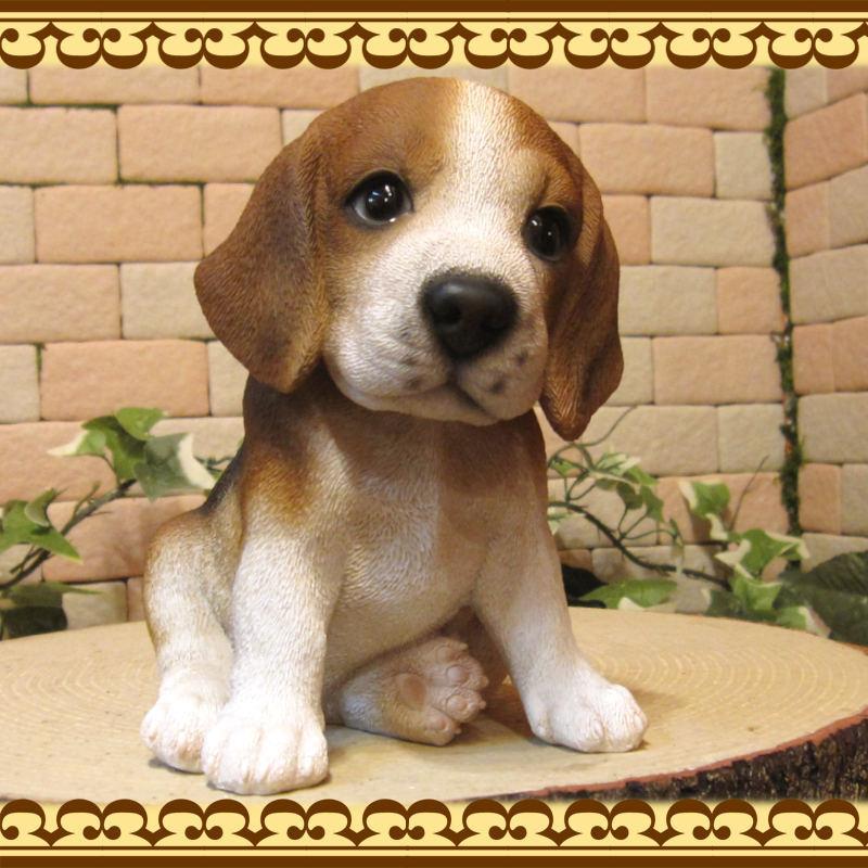 置物 動物 可愛い 犬の置物 ビーグル リアル お座りタイプ 子