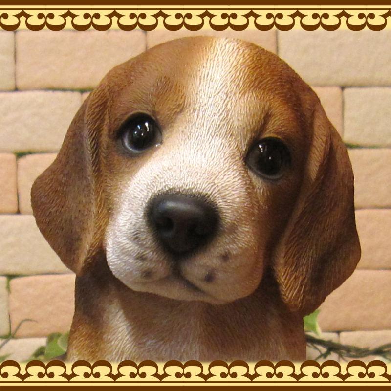 置物 動物 可愛い 犬の置物 ビーグル リアル お座りタイプ 子いぬの