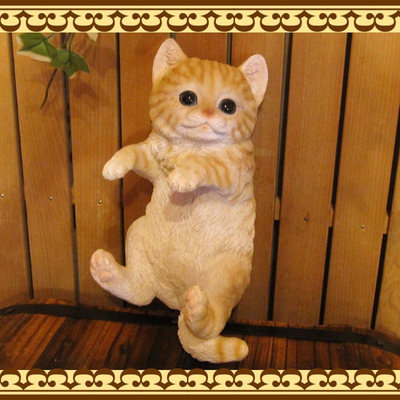 置物 動物 可愛い 猫の置物 リアル ぶらさがりベビーキャット