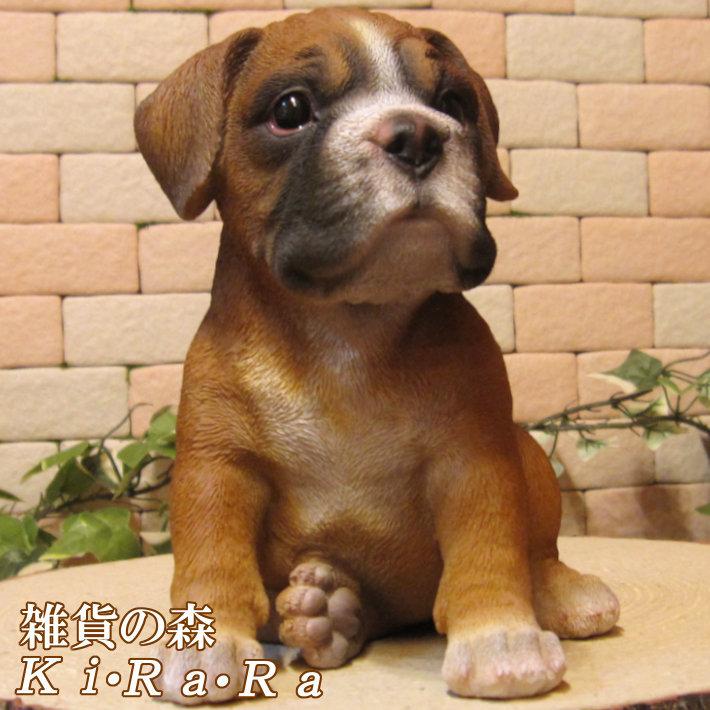 犬の置物 ボクサー リアルな犬の置物 お座りタイプ 子いぬのフィギア イヌのオブジェ ガーデニング 玄関先 陶器 雑貨の森 Ki Ra Ra Yahoo 店 通販 Yahoo ショッピング
