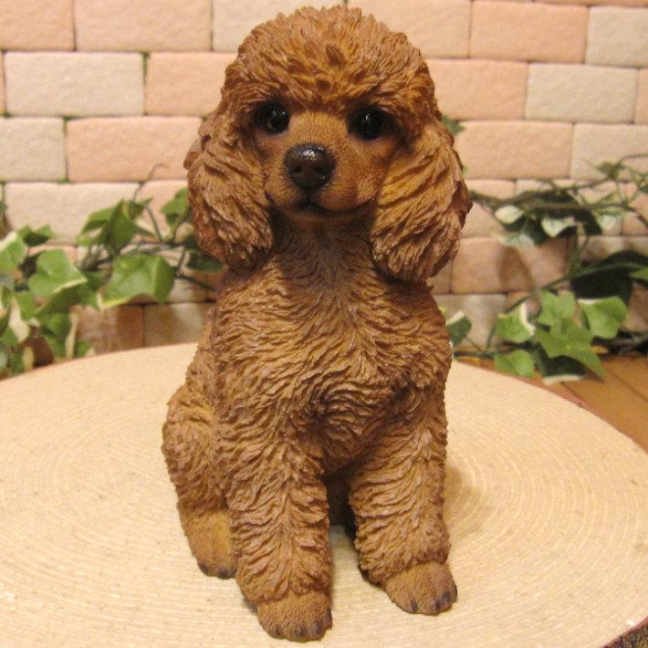 置物 動物 可愛い 犬の置物 プードル B リアル お座りタイプ いぬ