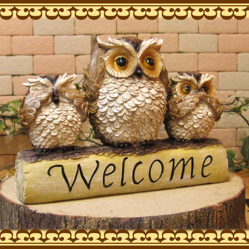 ふくろう 置物 ほっこりフクロウの置物 ふくろうファミリー Aタイプ