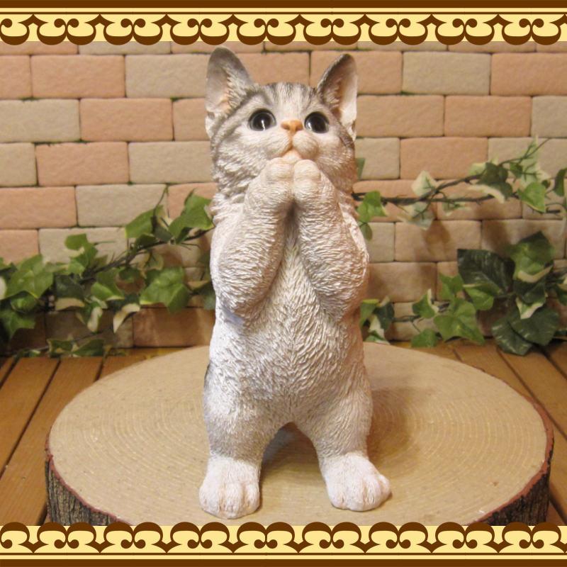 置物 動物 可愛い 猫の置物 リアル お願いキャット 1 ホワイト 置物 動物 可愛い 猫の置物 リアル お願いキャット 1 ホワイト