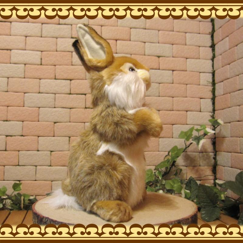 置物 動物 可愛い うさぎ ぬいぐるみ リアル 立ちウサギ ブラウン