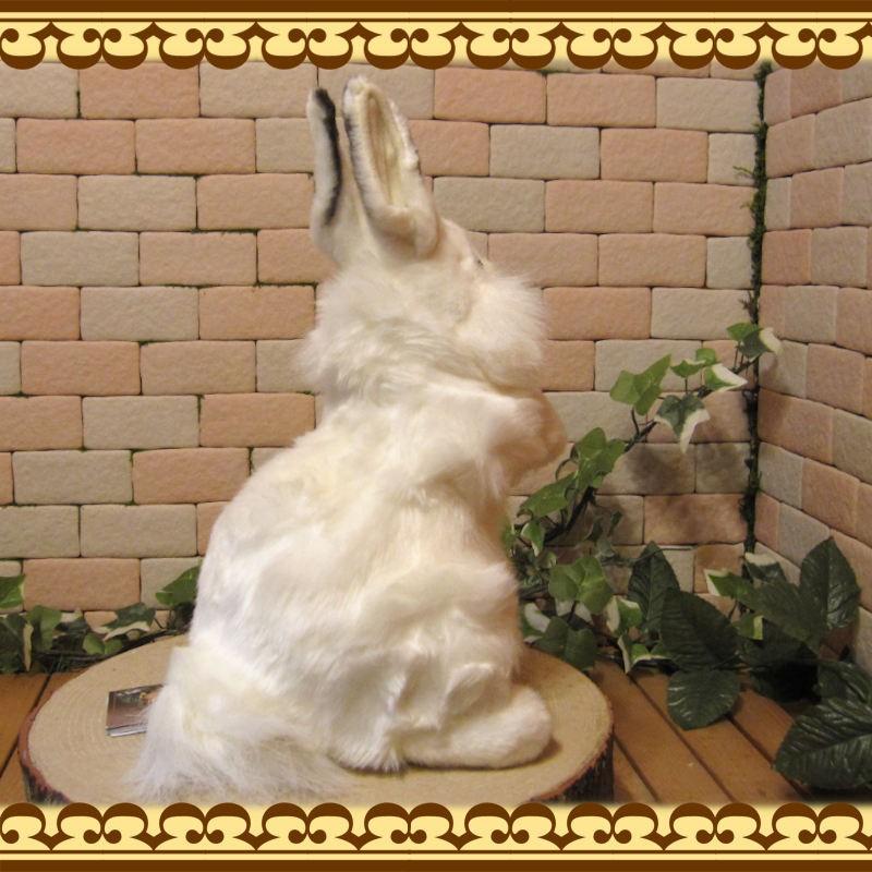 置物 動物 可愛い うさぎ ぬいぐるみ リアル 立ちウサギ ホワイト