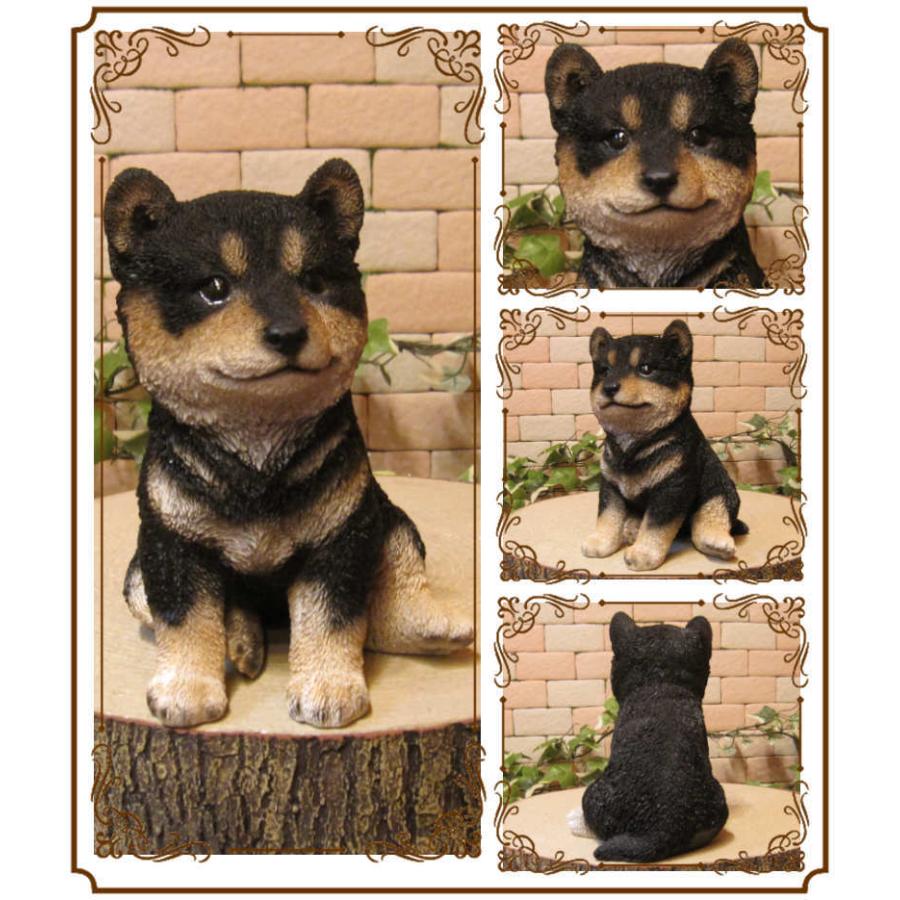 リアル柴犬の置物 大小セット　黒柴 Amazon.co.jp: JXK お座り黒柴 置物 柴犬オブジェ キュートな顔