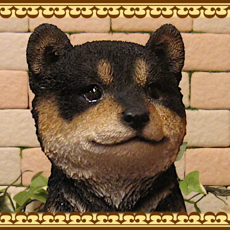 置物 動物 可愛い 犬の置物 黒柴 リアル 柴犬 お座り 仔いぬの