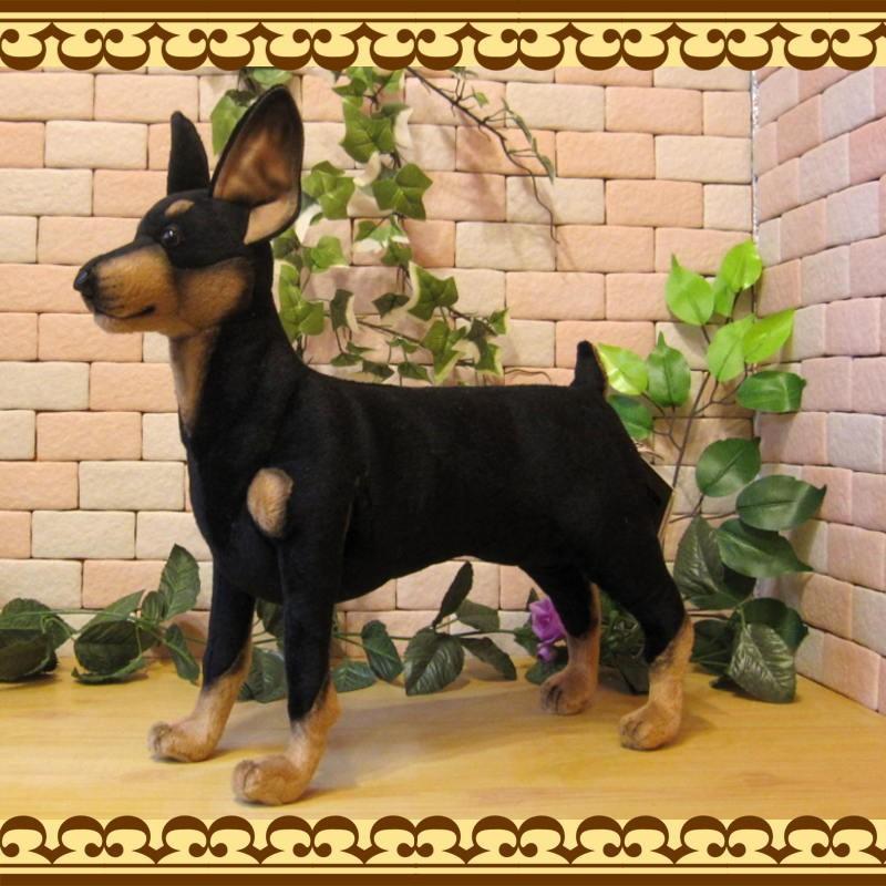 置物 動物 可愛い 犬 ぬいぐるみ ピンシャー リアル ドッグオブジェ