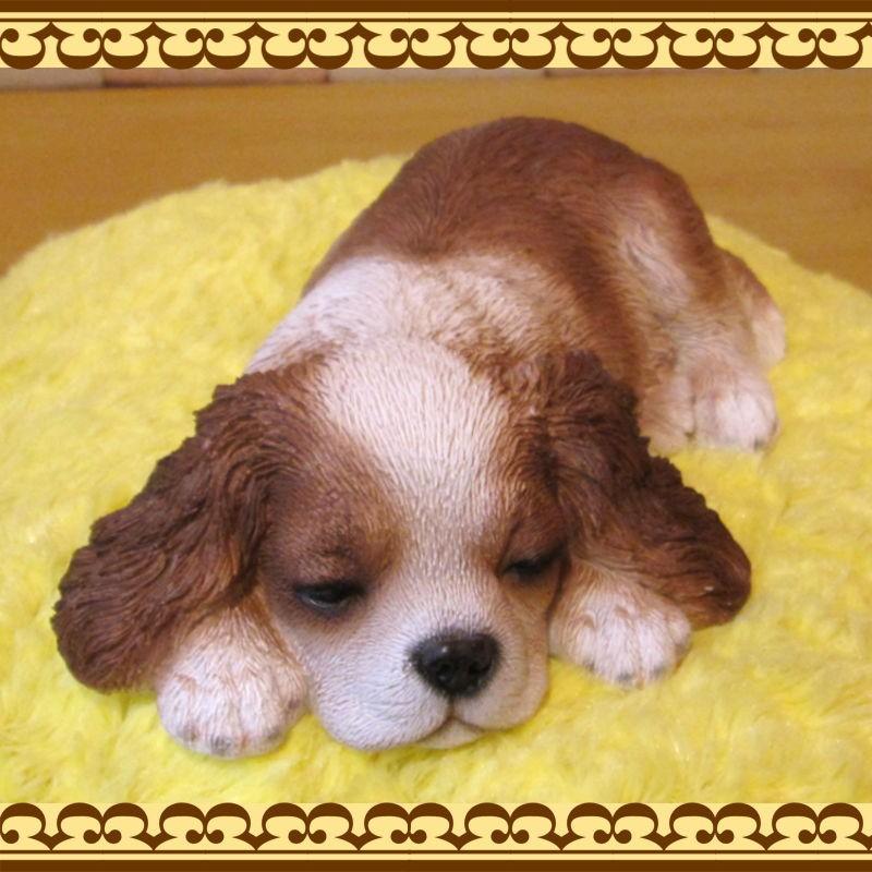 置物 動物 可愛い 犬の置物 キャバリア リアル ウトウト ねむねむ 子いぬのフィギュア イヌのオブジェ ガーデニング ベランダアート 雑貨の森 Ki Ra Ra Yahoo 店 通販 Yahoo ショッピング