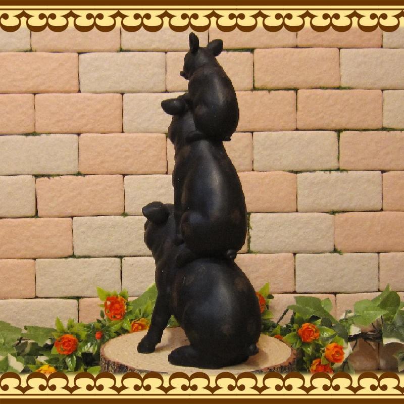 置物 動物 可愛い ブタ 置物 ブレーメン風 アンティーク調 ぶたの親子